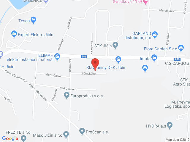 Google map: Jičínského 695, 50601 jičín